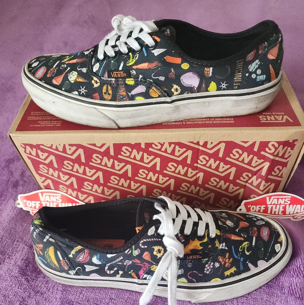 Vans Womens Black Patterned Sneakers